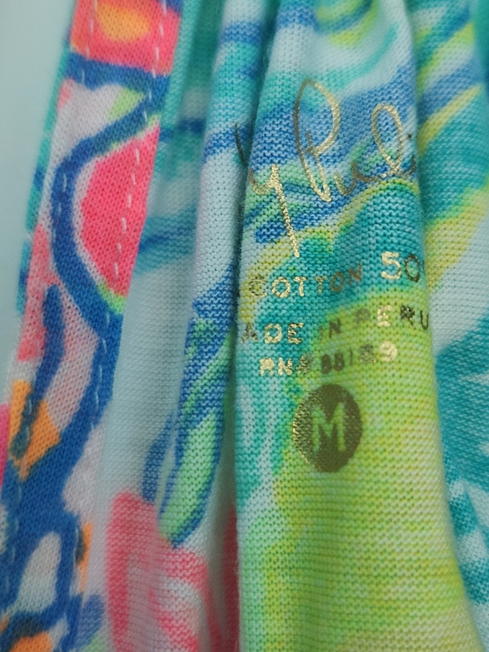 Lilly Pulitzer Lacey Tank Top in Surf Gypsea, size M, preloved - Picture 3 of 4